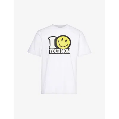 Market Mens White Smiley Your Mom Graphic-print Cotton-jersey T-shirt