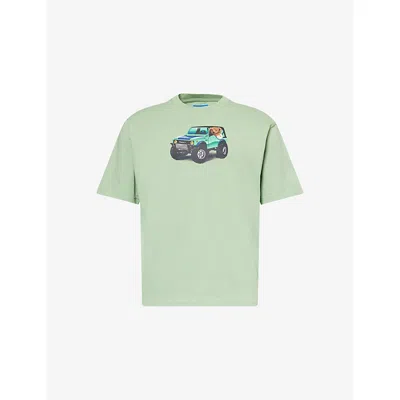 Market Mens Green 4x4 Graphic Short-sleeve Cotton-jersey T-shirt Xl