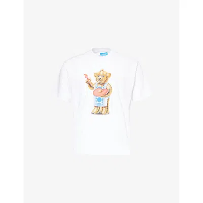 Market Mens White Infinity Bear Short-sleeve Cotton-jersey T-shirt