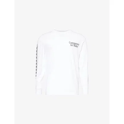 Market Mens Infinity Gourd Fruit Long-sleeve Cotton-jersey T-shirt White