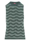 Market Green Metallic-threading Tank Top