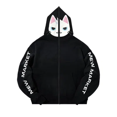 Pre-owned Market Mew Kitty Full Zip Hoodie 'black' | Men's Size Xl