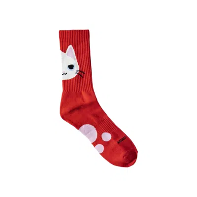 Pre-owned Market Mew Kitty Socks 'red' | Men's Size Onesize