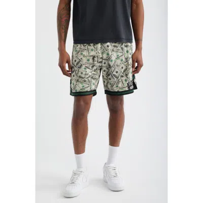 Market Money Arc Perforated Game Shorts In Multi