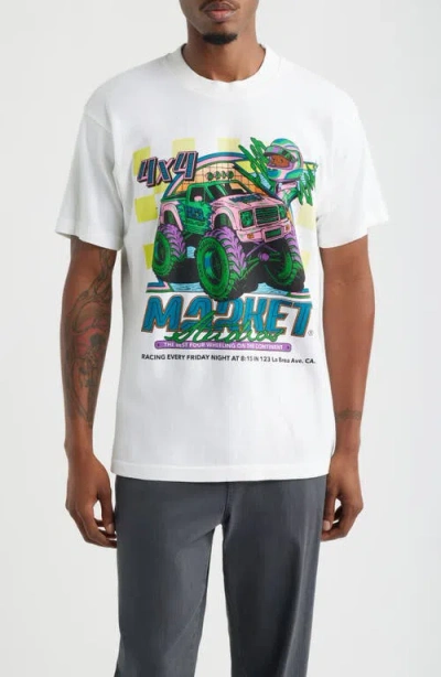 Market Monster Truck Rally Graphic Cotton T-shirt In White
