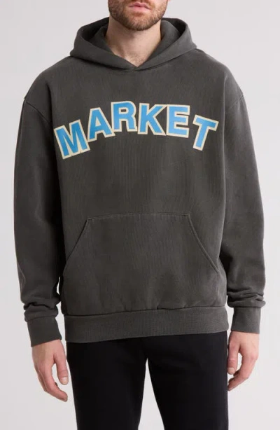 Market Move Mountains Logo Hoodie In Washed-black