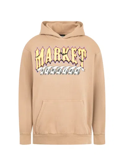 Market No Guts No Glory Graphic-print Hoodie In Brown