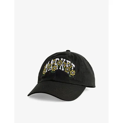 Market Ns Black  X London Flower  Daisy Brand-print Cotton-canvas Baseball Cap