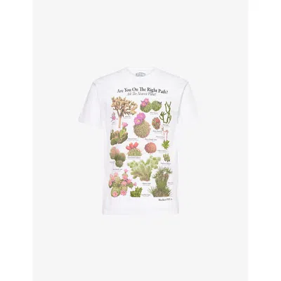 Market Ns  X London Flower  Botanical Graphic-print Short-sleeve Cotton-jersey T-shirt White