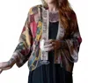 Market Of Stars Friendship Love And Truth Cropped Bamboo Kimono Cardigan In Multi In Multi