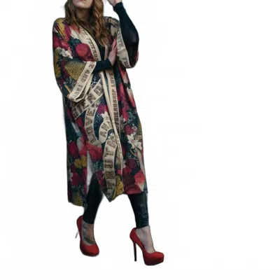Market Of Stars Friendship Love And Truth Long Duster Bamboo Kimono Robe In Multi