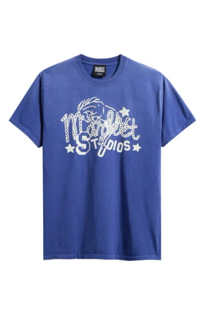 Market Old West Studios Cotton Graphic T-shirt In Blue