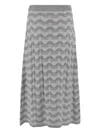 Market Openwork Midi Skirt In Gray