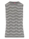 Market Grey Metallic-threading Tank Top In Gray