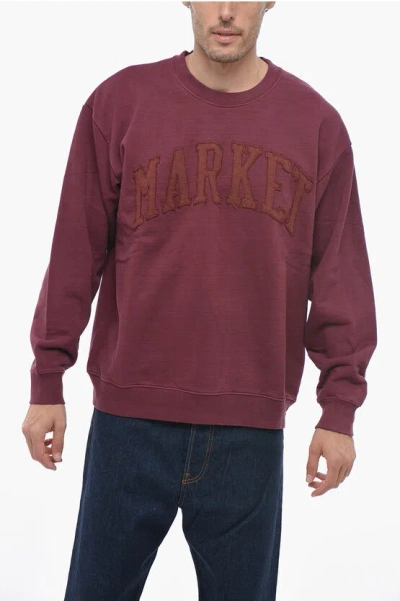 MARKET OVERSIZED FIT CREW-NECK SWEATSHIRT WITH EMBOSSED LOGO