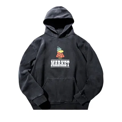 Pre-owned Market Peanuts Puffer Hoodie 'washed Black'