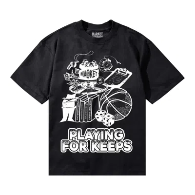 Pre-owned Market Playing For Keeps T-shirt 'black' | Men's Size Xl