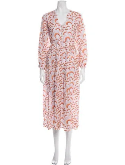 Pre-owned Market Printed Midi Length Dress In Multicolor