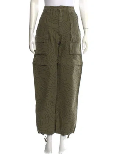 Pre-owned Market Printed Straight Leg Pants In Green
