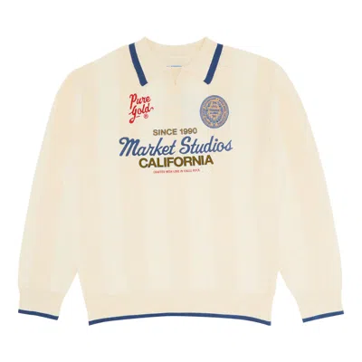 Pre-owned Market Pure Gold Collared Sweater 'butter Cream' | Men's Size Xxl