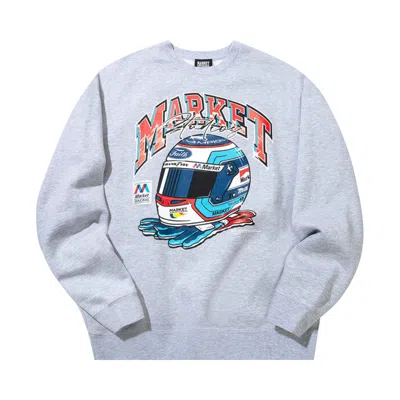 Pre-owned Market Racing Helmet Crewneck 'ash Grey' | Men's Size Xl In Gray