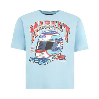 Pre-owned Market Racing Helmet T-shirt 'blue' | Men's Size Xl