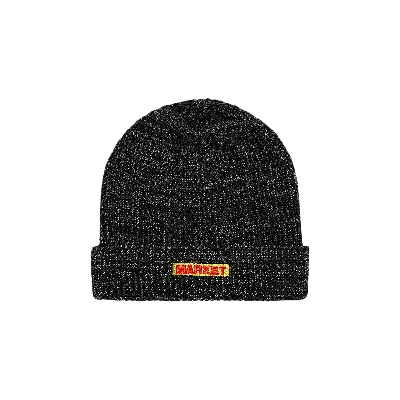Pre-owned Market Reflective Bar Logo Beanie 'black'