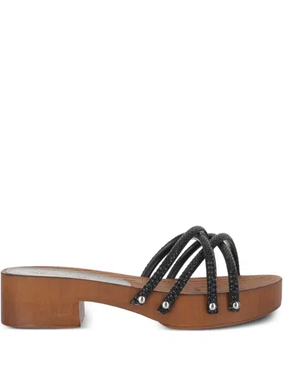 Market Rhinestone-embellished Sandals In Black