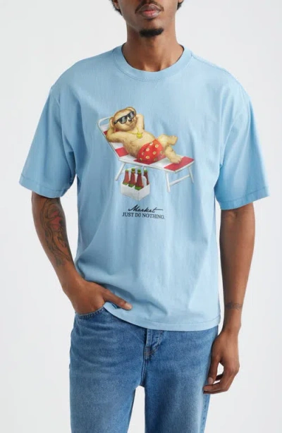 Market Smile Bear Cotton T-shirt In Blue