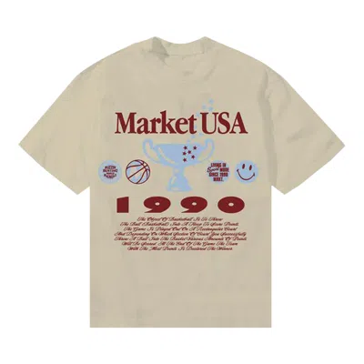 Pre-owned Market Smiley 1990 T-shirt 'sand' | Tan | Men's Size M In Brown