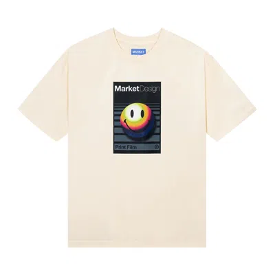 Pre-owned Market Smiley Analogue T-shirt 'ecru' | Cream | Men's Size Xl