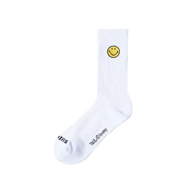 Pre-owned Market Smiley Badge Socks 'white'