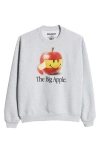 Market Smiley Big Apple Crewneck Sweatshirt In Ash-heather