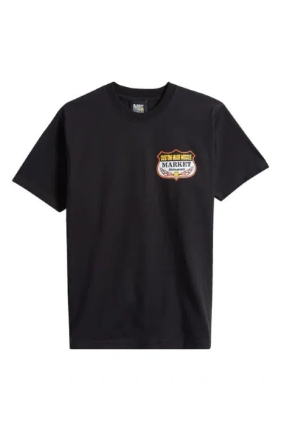 Market Smiley® Burnt Rubber Graphic T-shirt In Black