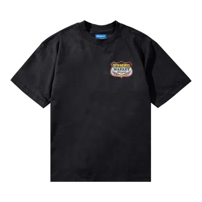 Pre-owned Market Smiley Burnt Rubber T-shirt 'pirate Black' | Men's Size Xxl