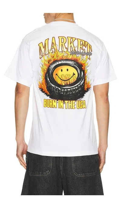 Market Smiley Burnt Rubber Tee In White