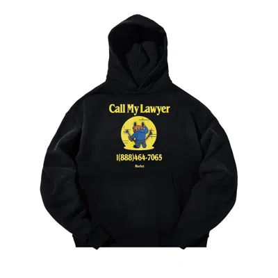 Pre-owned Market Smiley Call My Lawyer Bear Hoodie 'black' | Men's Size Xl