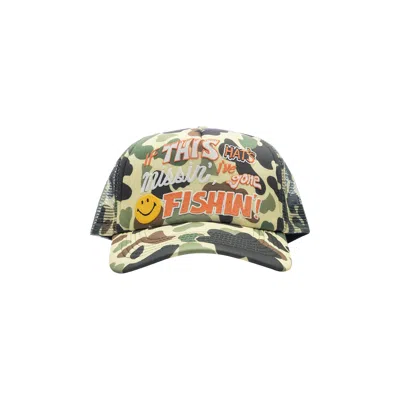 Pre-owned Market Smiley Camo Trucker 'woodland' | Multi-color | Men's Size Onesize