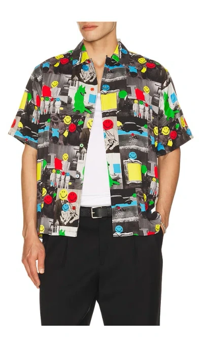 Market Smiley Collage Woven Shirt In Multi