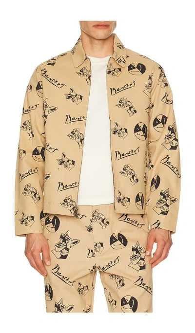 Market Smiley Cubism Work Jacket In Brown