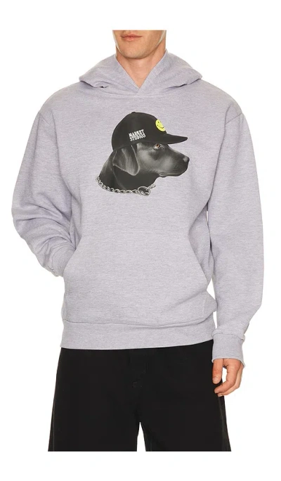 Market Smiley Dog Got Style Hoodie In Gray