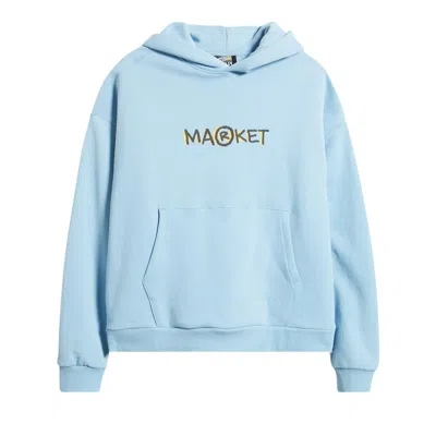 Pre-owned Market Smiley Doodle Hoodie 'blue' | Men's Size Xxl