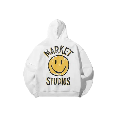 Market Smiley Doodle Hoodie In White