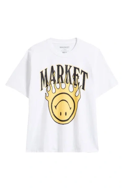 Market Smiley® Flame Arch Logo Graphic T-shirt In White