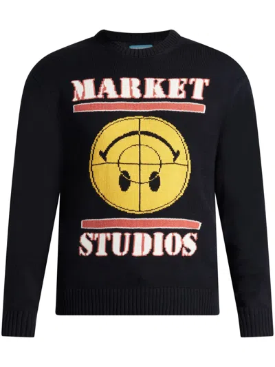 Market Smiley Focus Sweater In Black
