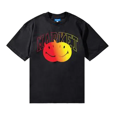Pre-owned Market Smiley Good And Evil T-shirt 'jet Black' | Men's Size Xl