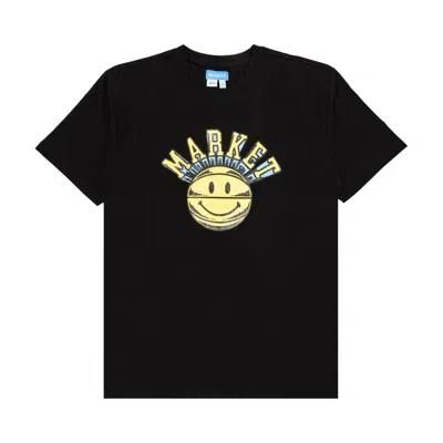 Pre-owned Market Smiley Hoops T-shirt 'black'