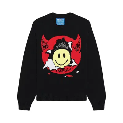 Pre-owned Market Smiley Inner Peace Sweater 'black' | Men's Size Xl