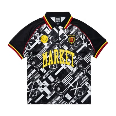 Pre-owned Market Smiley International Flags Short-sleeve Soccer Jersey 'black/white' | Men's Size L