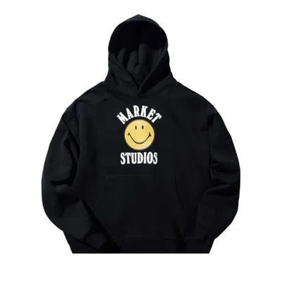 Pre-owned Market Smiley Lockup Hoodie 'black'